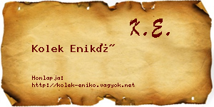 Kolek Enikő névjegykártya